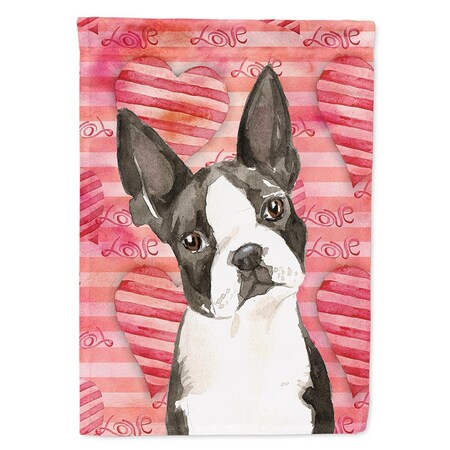 Carolines Treasures Love a Boston Terrier Flag Canvas House Size CK1775CHF